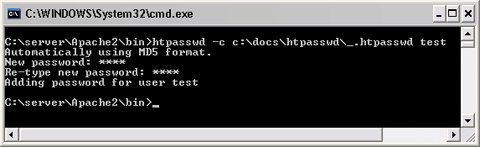 Screenshot htpasswd.exe